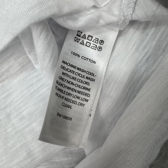 Cynthia Rowley T-Shirt WMNS S White Embroidered Star Slub Jersey Cotton Crewneck - Picture 4 of 5